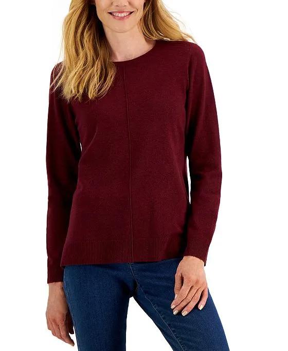 Women's Seam Front Crewneck Top, Created for Macy's 