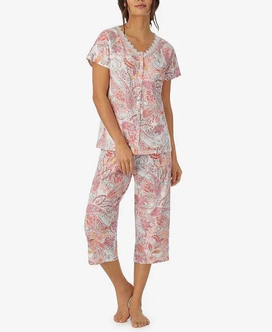 Women's Short Sleeve Capri 2 Piece Pajama Set