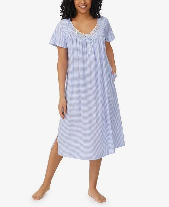 Women's Short Sleeve Long Nightgown