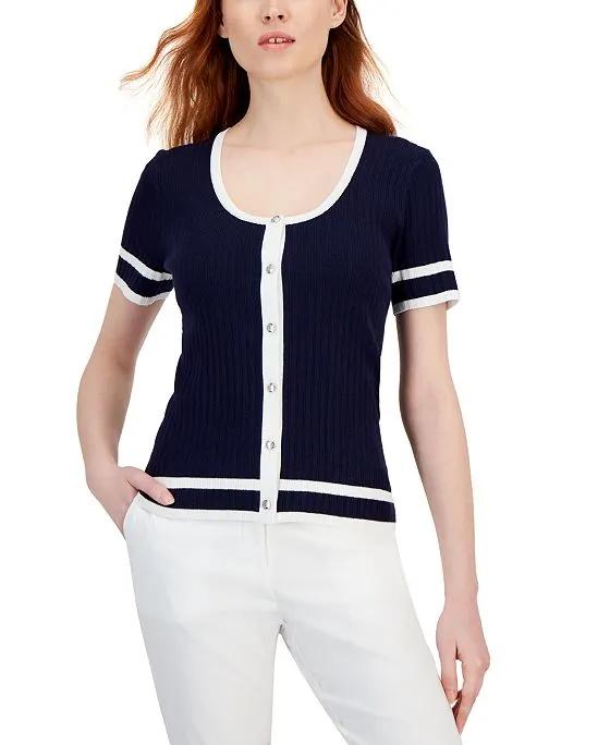 Women's Short Sleeve Ribbed Top