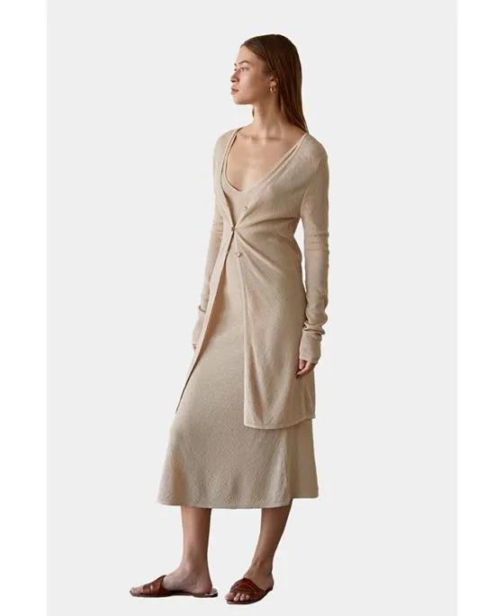 Women's Siena Pebbled Long Cardigan
