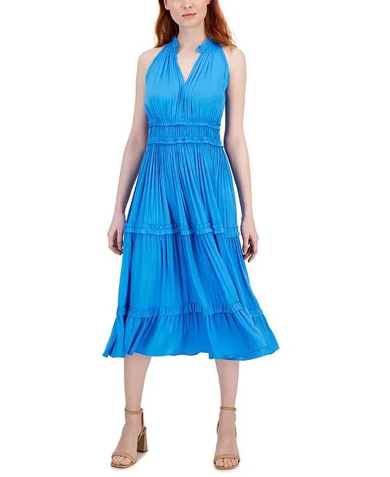 Women's Sleeveless Airflow Tiered Midi Dress