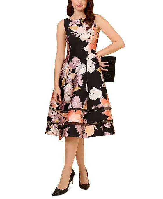 Women's Sleeveless Floral A-Line Dress