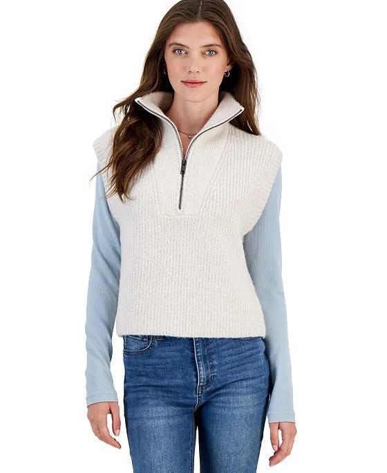 Women's Sleeveless Quarter-Zip Sweater