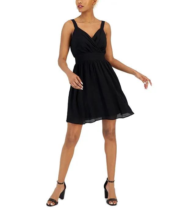 Women's Sleeveless Surplice Mini Dress, Created for Macy's