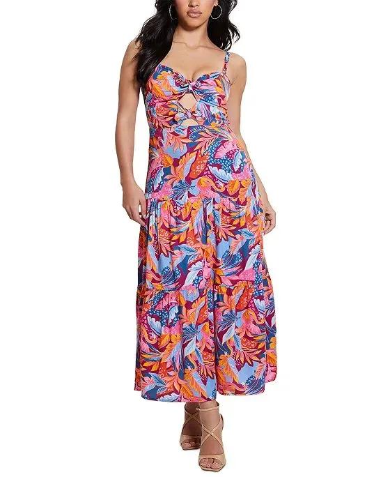 Women's Sleeveless Tropic Maxi Dress