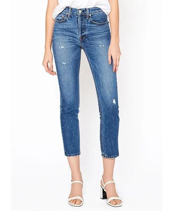 Women's Slim Straight Jeans In Beach For Adult