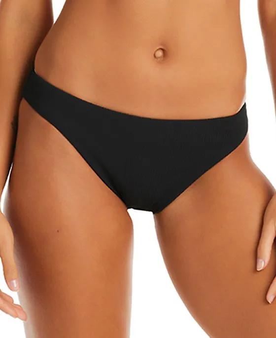 Women's Solid Ribbed Sandbar Hipster Bikini Bottoms