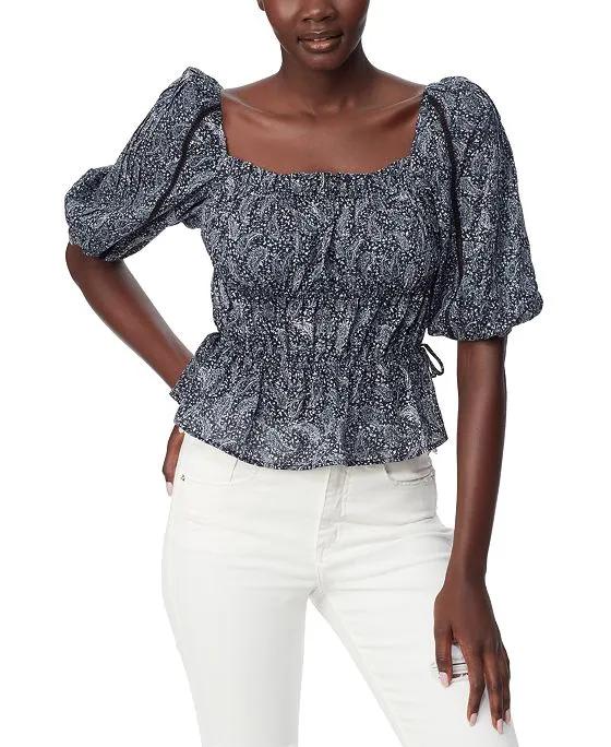 Women's Square-Neck Puff-Sleeve Blouse