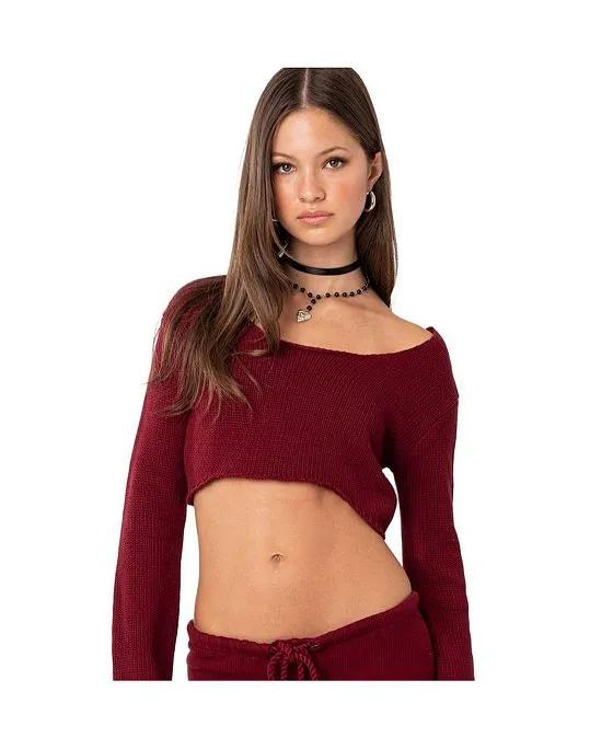 Women's Staycation Cropped Knit Top