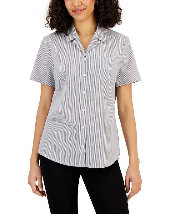 Women's Striped Button-Down Top, Created for Macy's