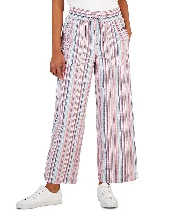 Women's Striped Cotton Pants 