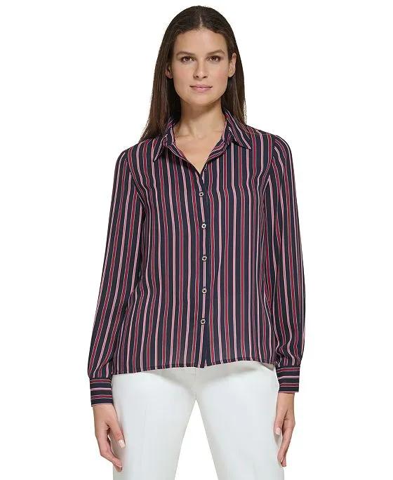 Women's Striped Long-Sleeve Shirt