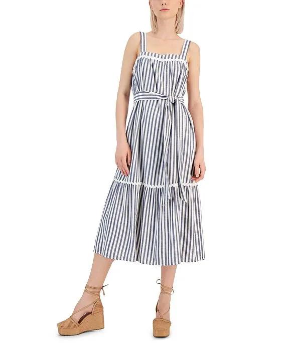 Women's Striped Sleeveless Sundress, Created for Macy's