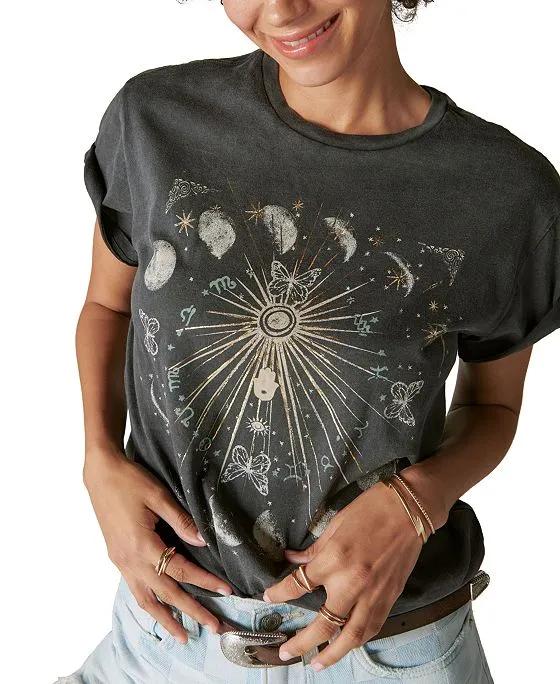 Women's Sun-Graphic Cotton Boyfriend T-Shirt