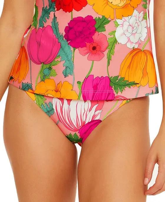 Women's Sunny Bloom Printed Hipster Bikini Bottoms, Created for Macy's