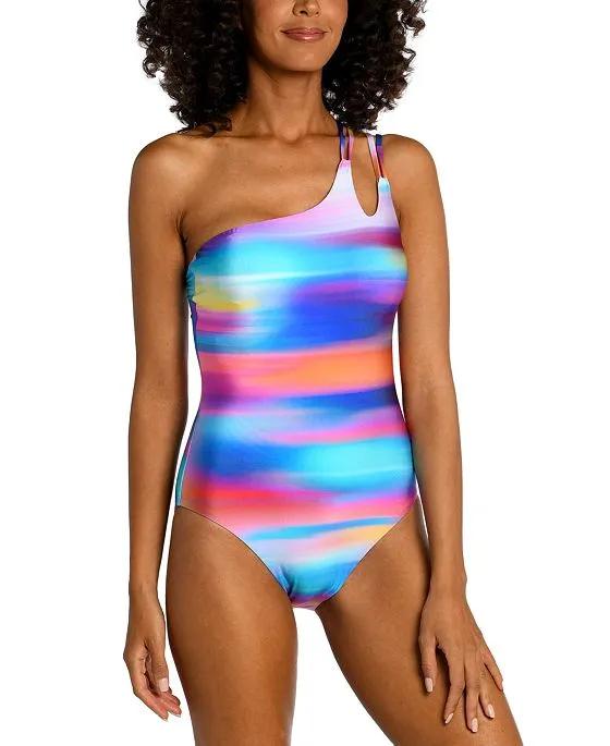Women's Sunset Shores Strappy One-Shoulder One-Piece Swimsuit