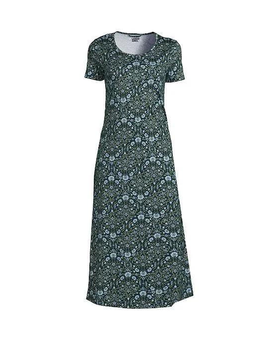 Women's Tall Cotton Short Sleeve Midcalf Nightgown