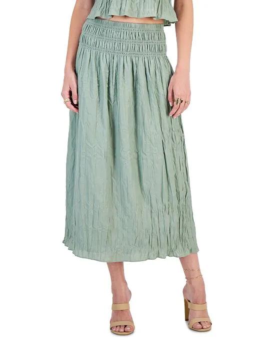 Women's Textured Pull-On Midi Skirt