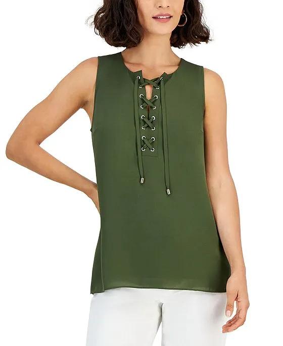 Women's Tie-Front Sleeveless Tunic, Created for Macy's