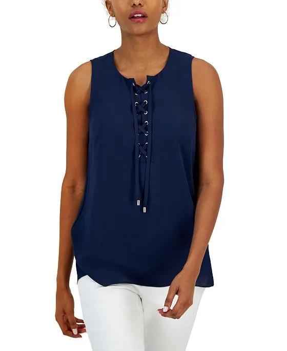 Women's Tie-Front Sleeveless Tunic, Created for Macy's
