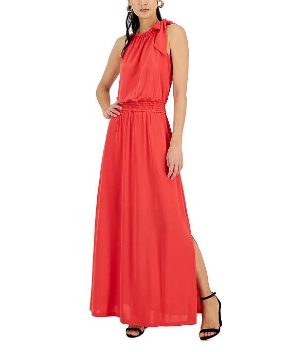 Women's Tie-Neck A-Line Dress, Created for Macy's