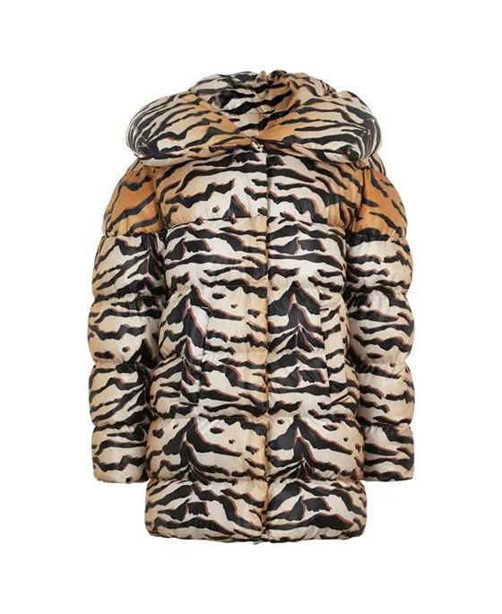 Women's Tiger Print Puffer Coat