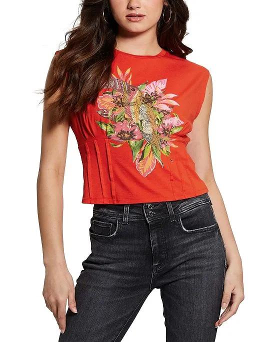 Women's Tropical Corset Sleeveless T-Shirt