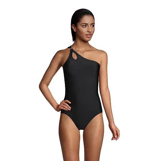 Women's   Tummy Control One Shoulder One Piece Swimsuit Adjustable Strap