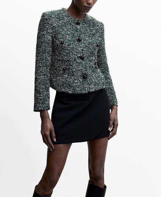 Women's Tweed Buttoned Jacket