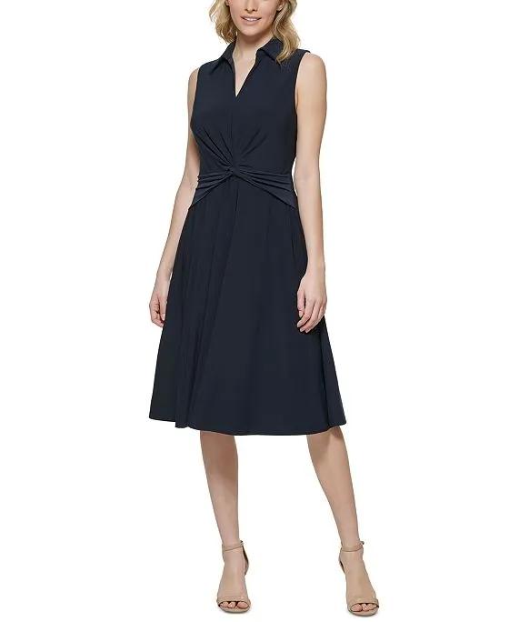 Women's Twist-Front Midi Dress