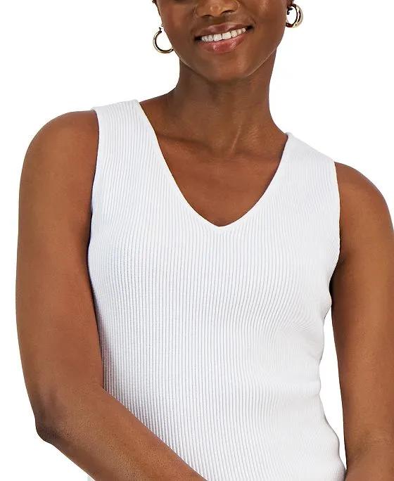 Women's V-Neck Sleeveless Sweater Tank Top, Created for Macy's