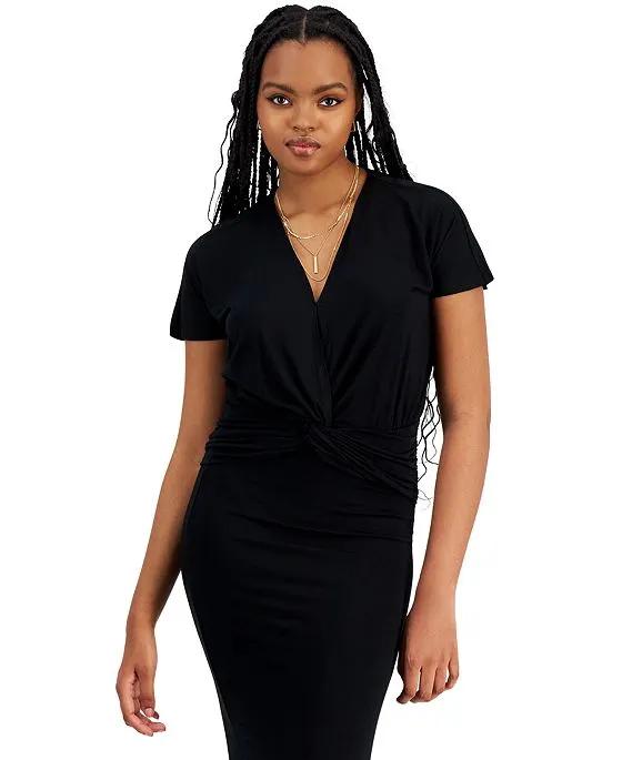 Women's V-Neck Twist-Front Top, Created for Macy's