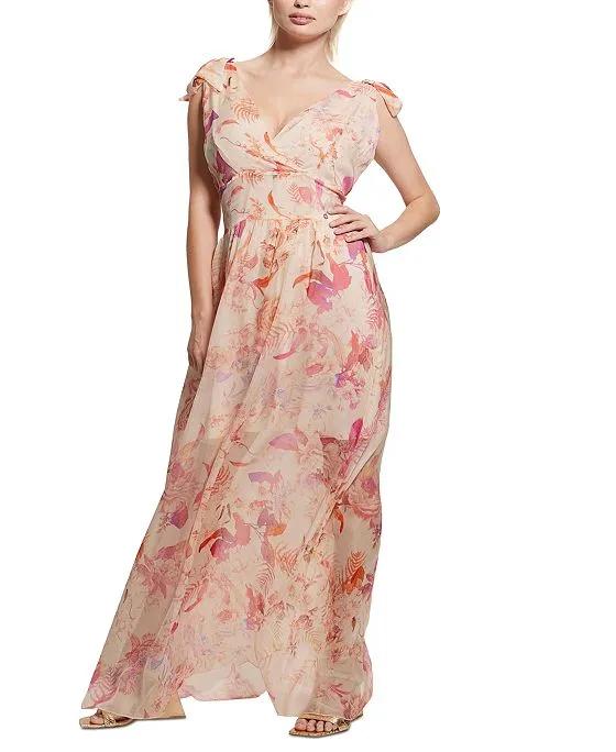 Women's Venus Smocked Floral-Print Maxi Dress