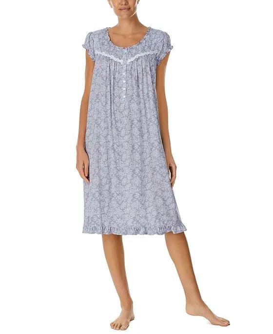 Women's Waltz Cap-Sleeve Lace-Trim Nightgown