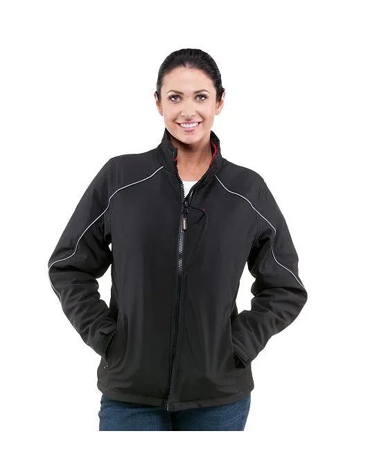 Women's Warm Insulated Softshell Jacket with Thumbhole Cuffs - Plus Size