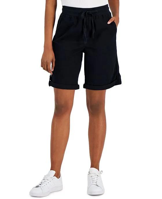 Women's Woven Cuffed Pull-On Shorts, Created for Macy's