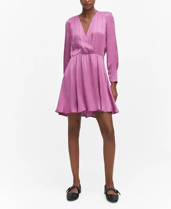 Women's Wrapped Satin Dress