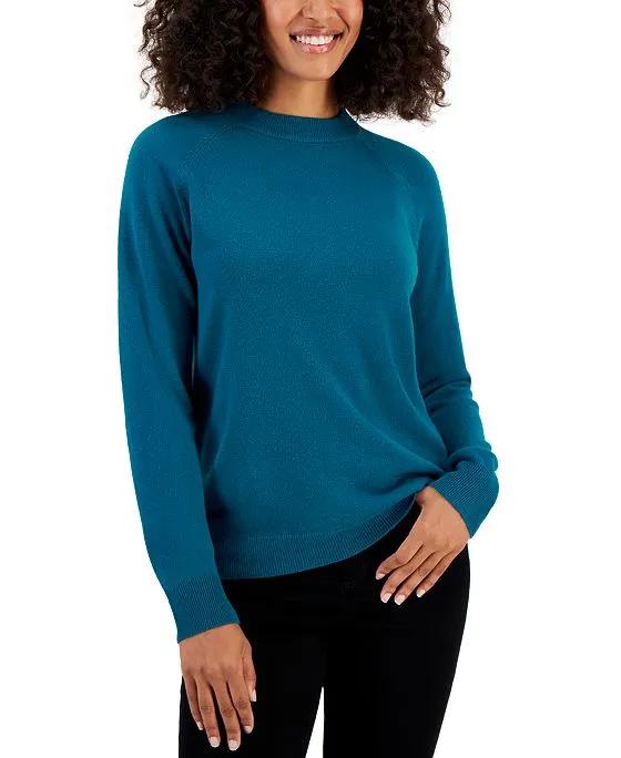 Women's Zip-Back Mock-Neck Sweater, Created for Macy's 
