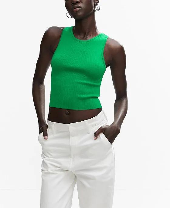 Women's Zip Detail Ribbed Knit Top