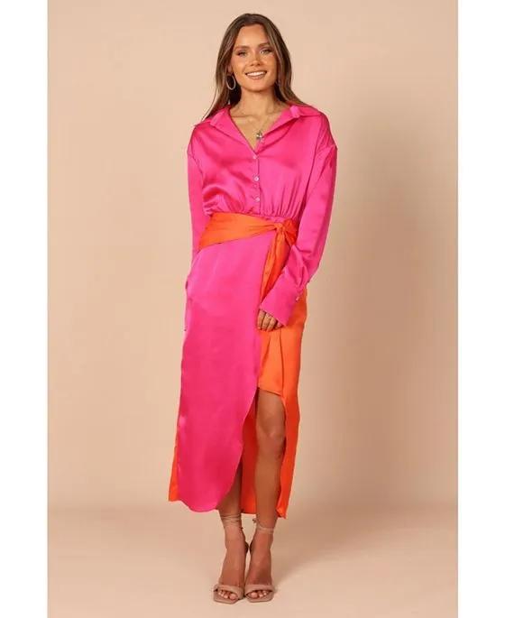 Womens Austin Colorblock Wrap Dress