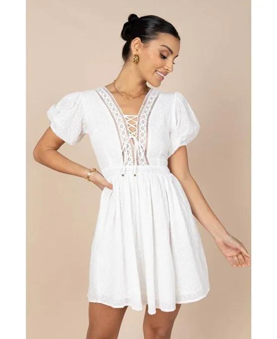 Womens Mayde Tie Up Front Mini Dress