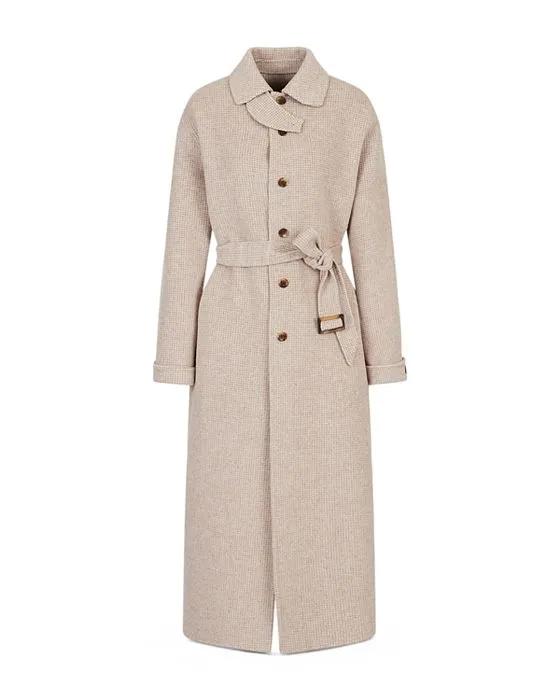 Wool-Blend Belted Long Coat