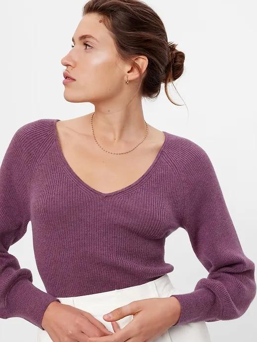 Wool-Blend Rib Sweater
