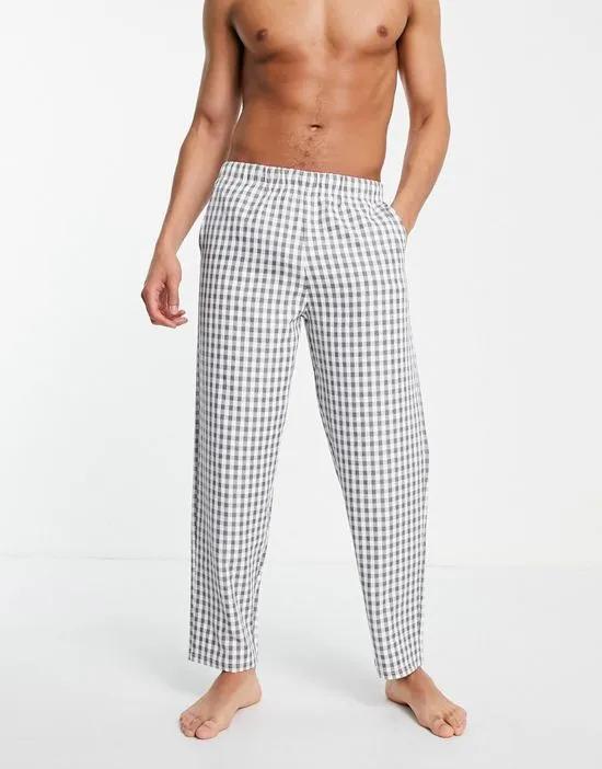 woven check lounge bottoms in gray