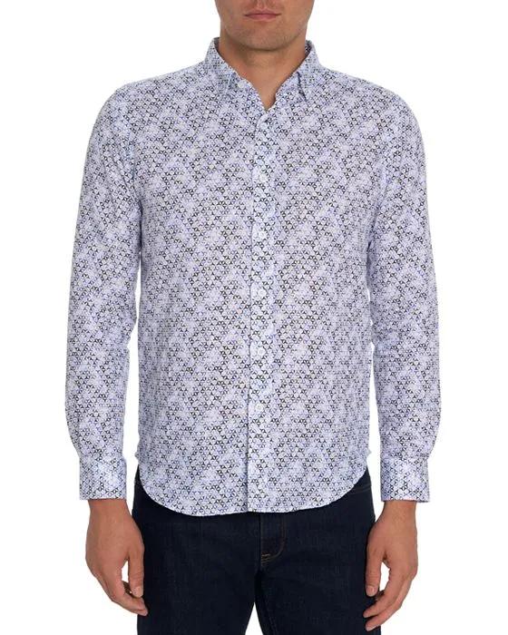 Wyndham Tailored Fit Long Sleeve Geo Print Shirt