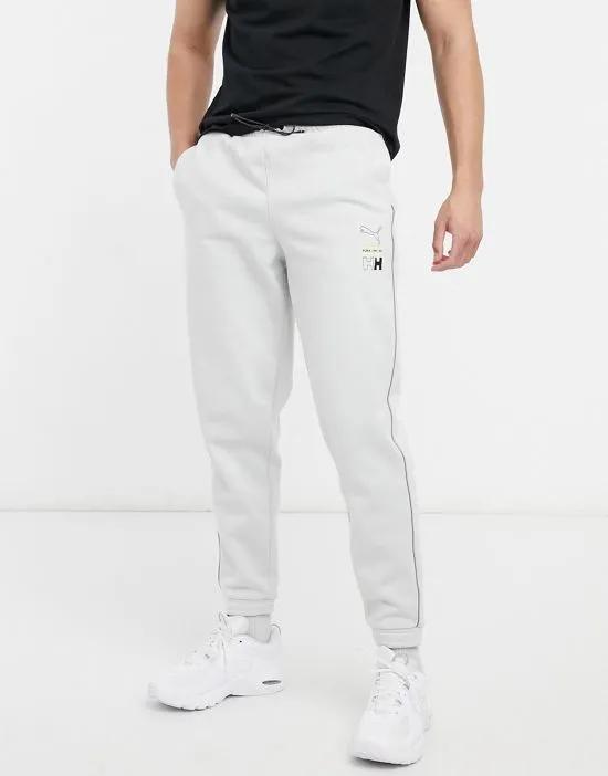 x Helly Hansen logo taped sweatpants in gray