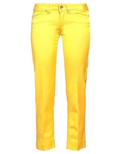 Yellow Cotton twill Cropped pants & culottes