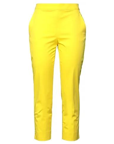 Yellow Cotton twill Cropped pants & culottes