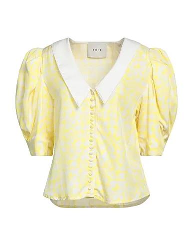 Yellow Cotton twill Floral shirts & blouses